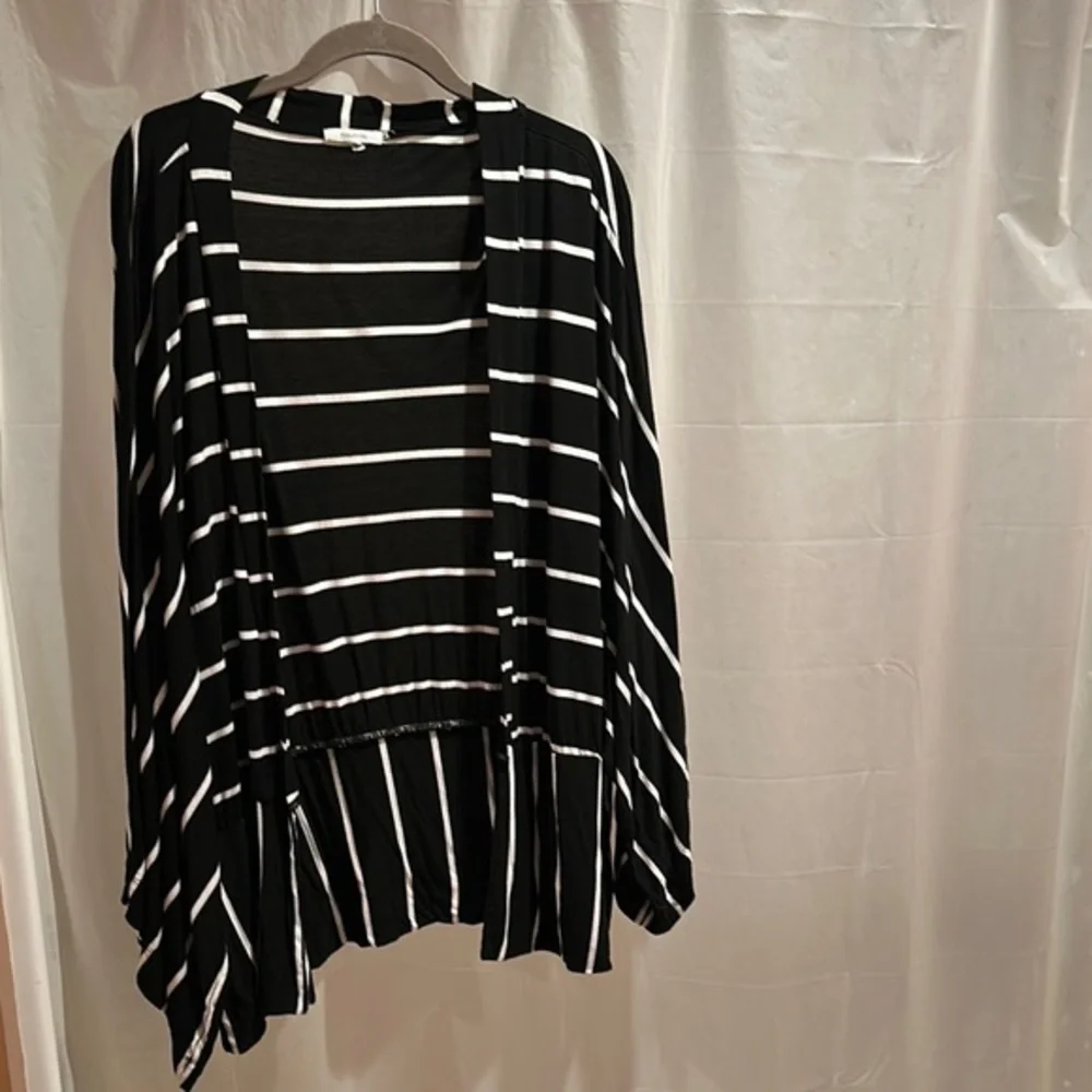 Black and White Striped Cardigan